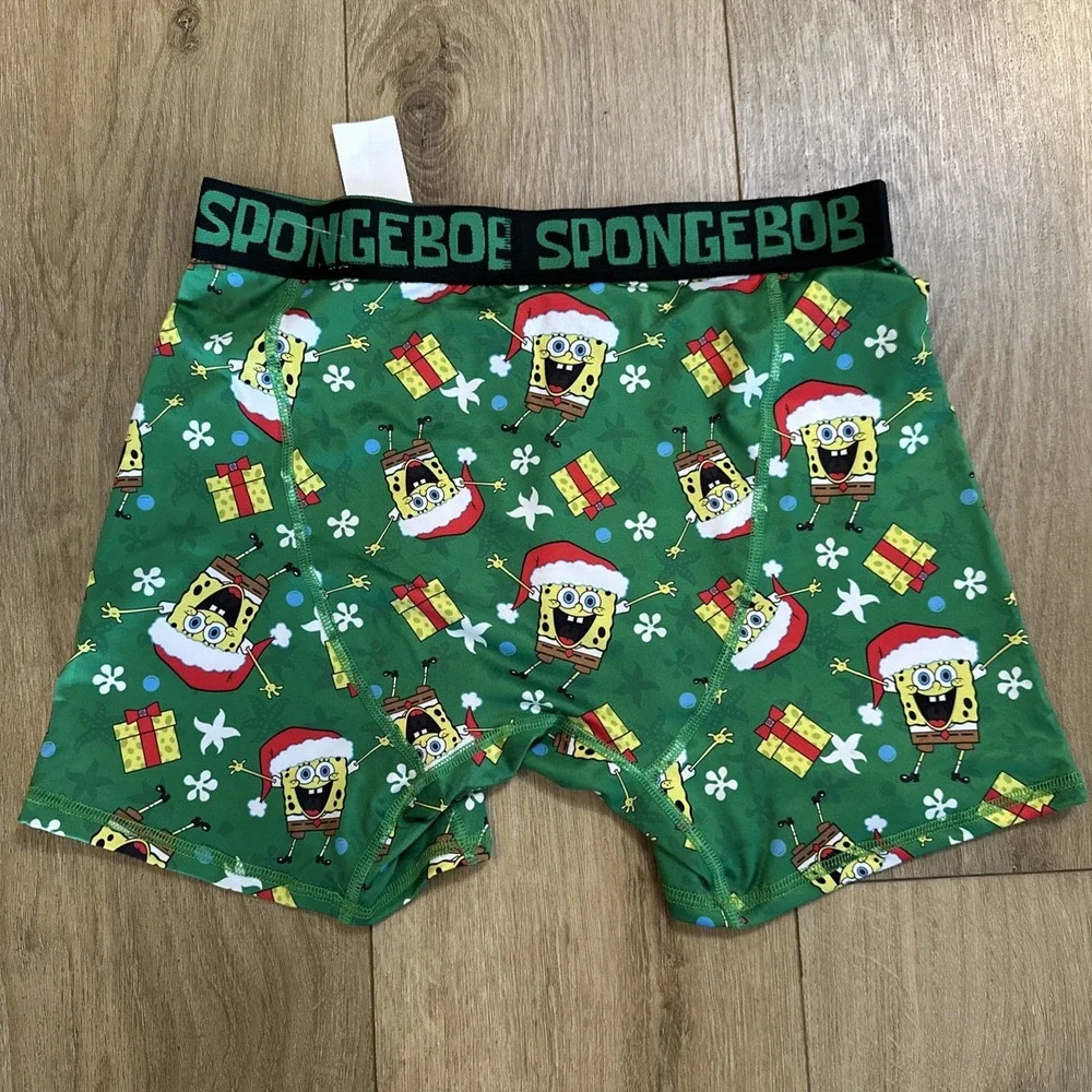 SpongeBob SquarePants Men's‎ Holiday Santa Boxer Brief Stretch Size Large NEW